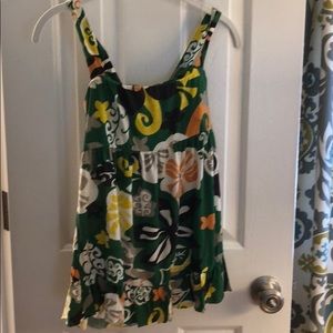 JCrew Floral Cross-cross back tank